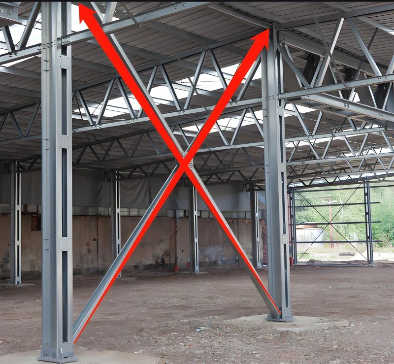 Steel column bracing Steel column bracing