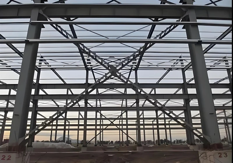 Steel column bracing Steel column bracing